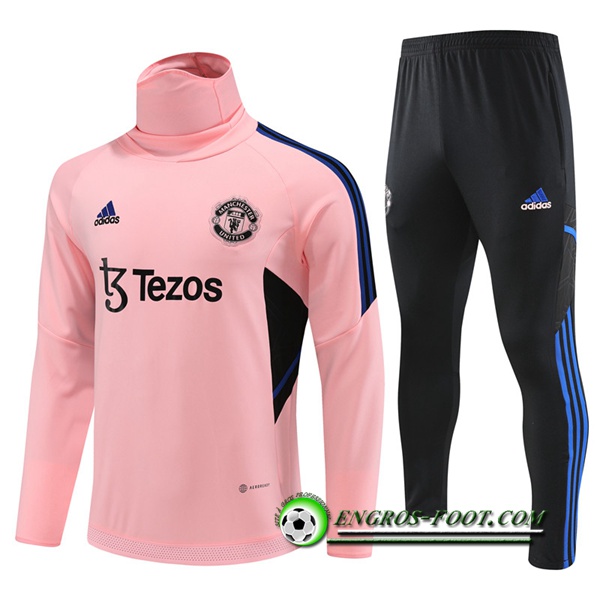 Ensemble Survetement de Foot Manchester United High Collar Rose 2022/2023