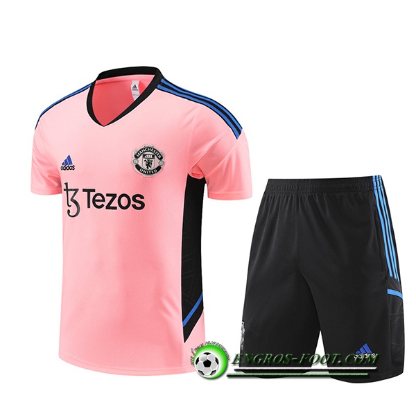 Ensemble Training T-Shirts + Shorts Manchester United Rose 2022/2023