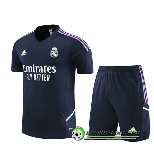 Ensemble Training T-Shirts + Shorts Real Madrid Bleu Marine 2022/2023