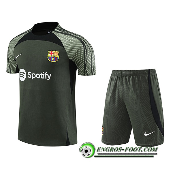 Ensemble Training T-Shirts + Shorts FC Barcelone Vert 2023/2024