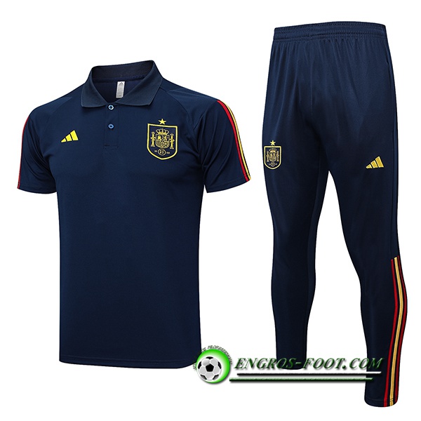 Ensemble Polo Foot Espagne Bleu Marine 2023/2024