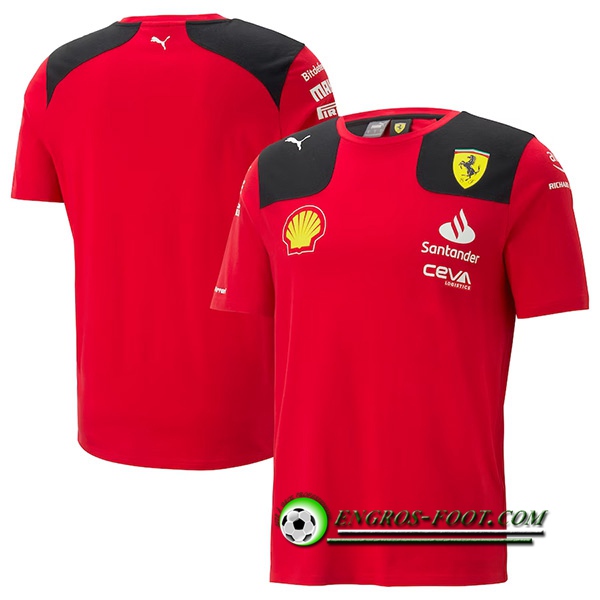 T-Shirt F1 Scuderia Ferrari Team Rouge 2023