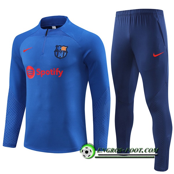 Ensemble Survetement de Foot FC Barcelone Bleu 2023/2024