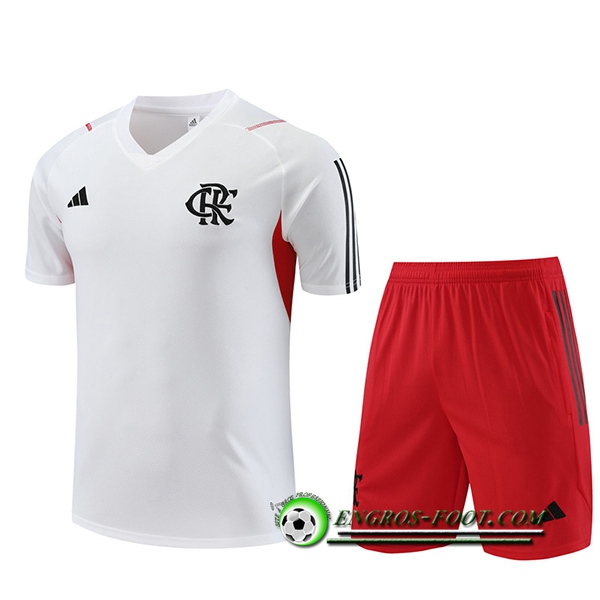 Ensemble Training T-Shirts + Shorts Flamengo Blanc 2023/2024