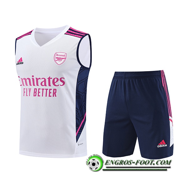 Ensemble Training Debardeur + Shorts Arsenal Blanc 2023/2024