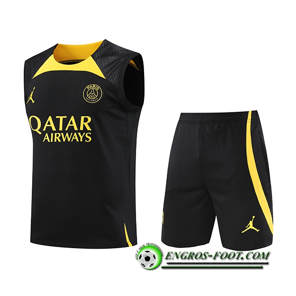 Ensemble Training Debardeur + Shorts PSG Jordan Noir 2023/2024