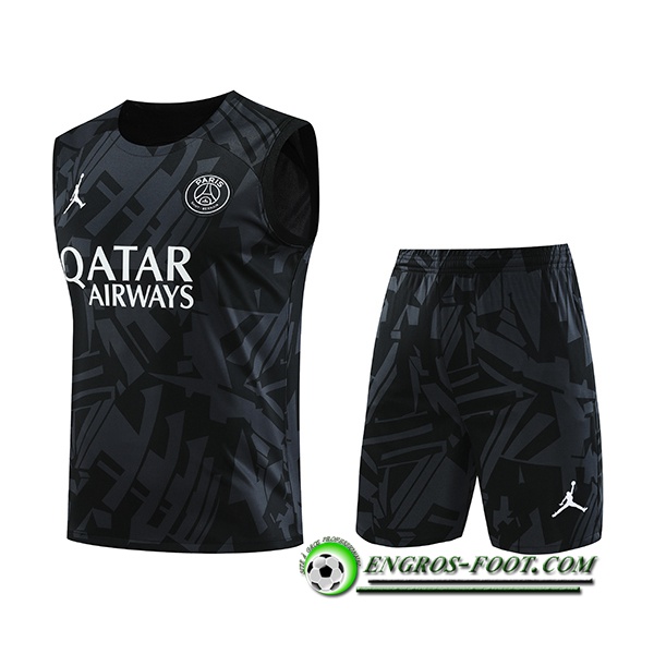 Ensemble Training Debardeur + Shorts PSG Jordan Noir 2023/2024