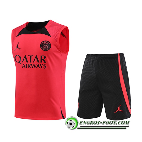 Ensemble Training Debardeur + Shorts PSG Jordan Rouge 2023/2024