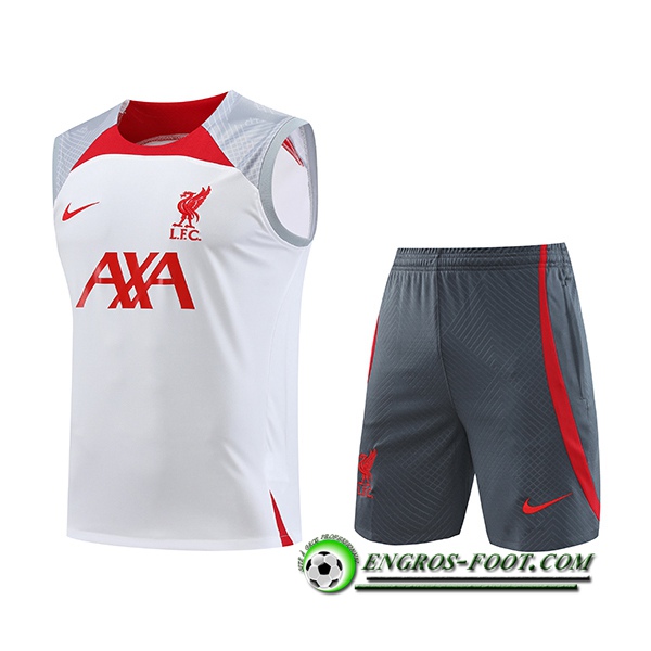 Ensemble Training Debardeur + Shorts FC Liverpool Blanc 2023/2024