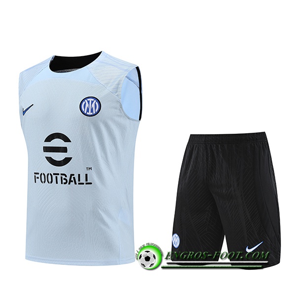 Ensemble Training Debardeur + Shorts Inter Milan Bleu Clair 2023/2024