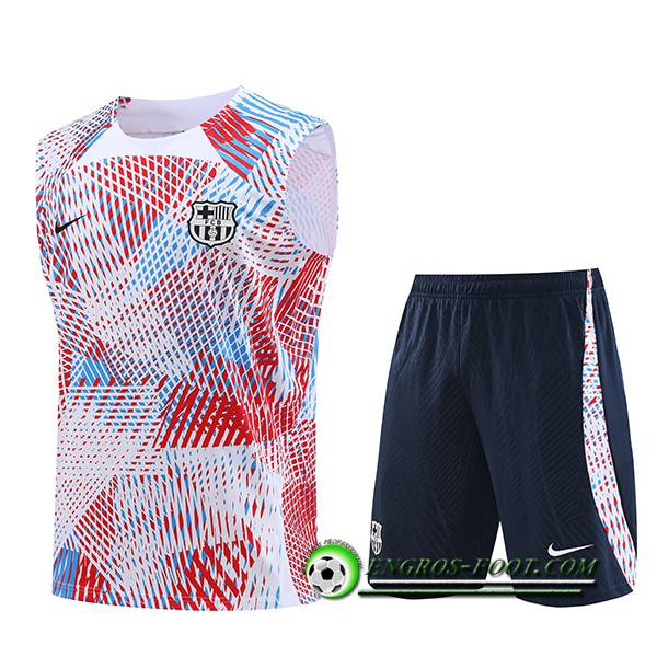 Ensemble Training Debardeur + Shorts FC Barcelone Rouge/Bleu 2023/2024