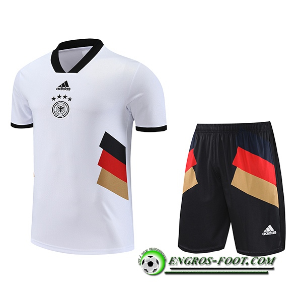 Ensemble Training T-Shirts + Shorts Allemagne Blanc 2023/2024