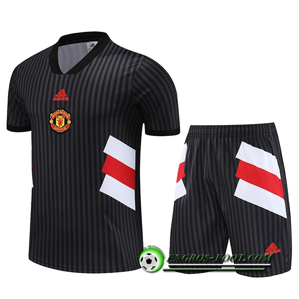 Ensemble Training T-Shirts + Shorts Manchester United Noir 2023/2024