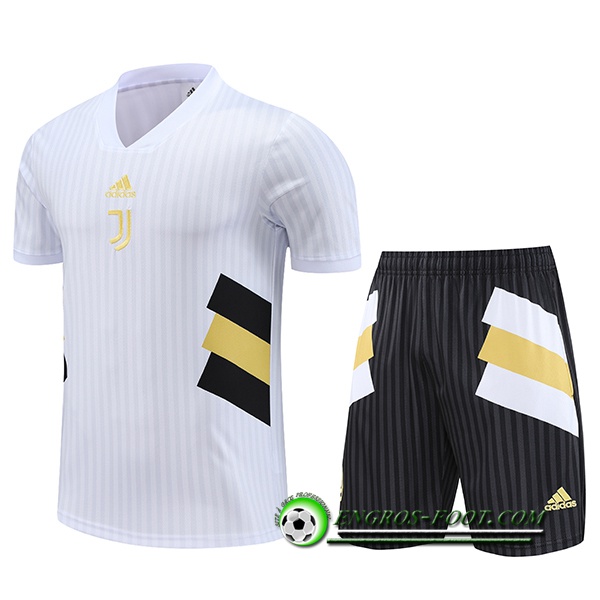 Ensemble Training T-Shirts + Shorts Juventus Blanc 2023/2024