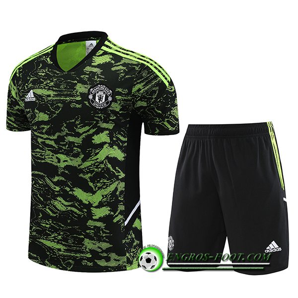 Ensemble Training T-Shirts + Shorts Manchester United Vert 2023/2024