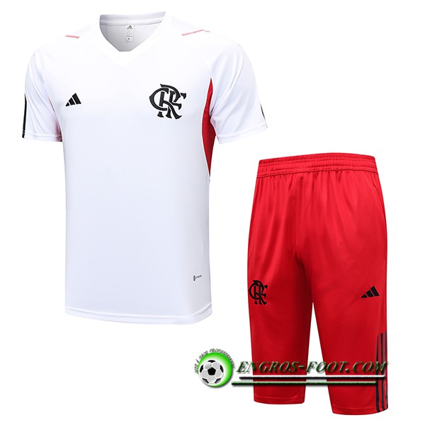 Ensemble Training T-Shirts + Shorts Flamengo Blanc 2023/2024