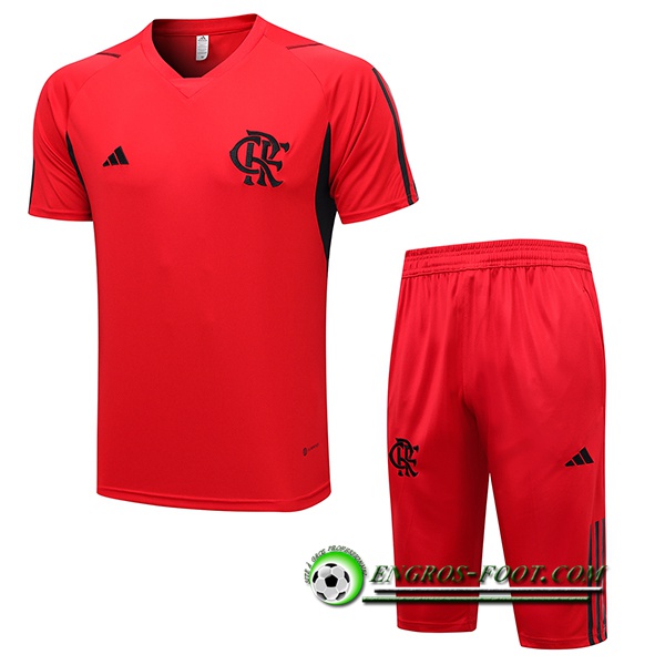 Ensemble Training T-Shirts + Shorts Flamengo Rouge 2023/2024