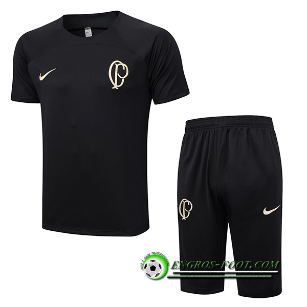 Ensemble Training T-Shirts + Shorts Corinthians Noir 2023/2024