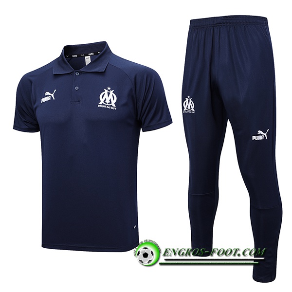 Ensemble Polo Foot Marseille Bleu Marine 2023/2024