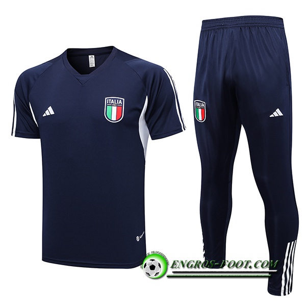 Ensemble Polo Foot Italie Bleu Marine 2023/2024
