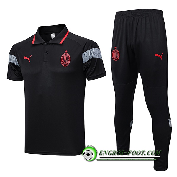 Ensemble Polo Foot Milan AC Noir 2023/2024