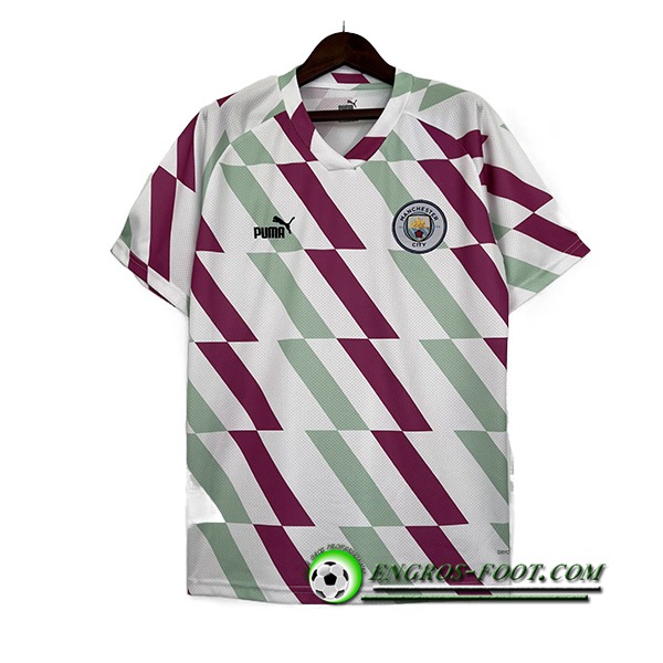 Training T-Shirts Manchester City Blanc/Pourpre/Vert 2023/2024