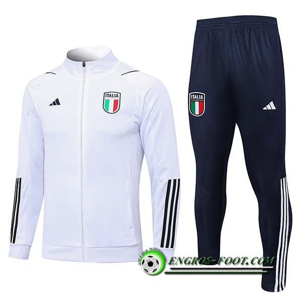 Ensemble Survetement de Foot - Veste Italie Blanc 2023/2024