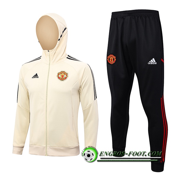 Ensemble Veste A Capuche Coupe-Vent Manchester United Jaune 2023/2024