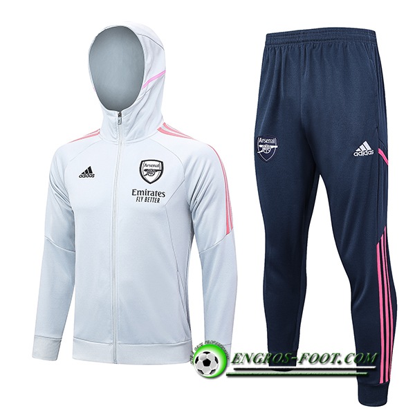 Ensemble Veste A Capuche Coupe-Vent Arsenal Gris Clair 2023/2024