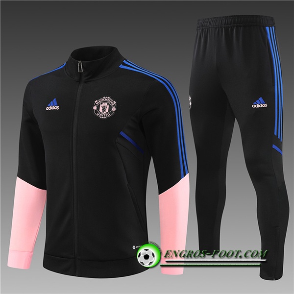 Ensemble Survetement de Foot - Veste Manchester United Enfant Noir 2022/2023