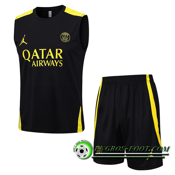 Ensemble Training Debardeur + Shorts PSG Jordan Noir 2023/2024