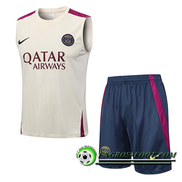 Ensemble Training Debardeur + Shorts PSG Jaune 2023/2024