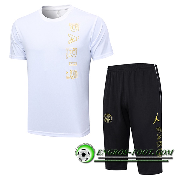 Ensemble Training T-Shirts + Shorts PSG Blanc 2023/2024