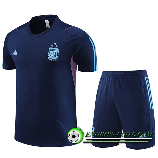 Ensemble Training T-Shirts + Shorts Argentin Bleu Marine 2023/2024