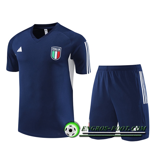 Ensemble Training T-Shirts + Shorts Italie Bleu Marine 2023/2024