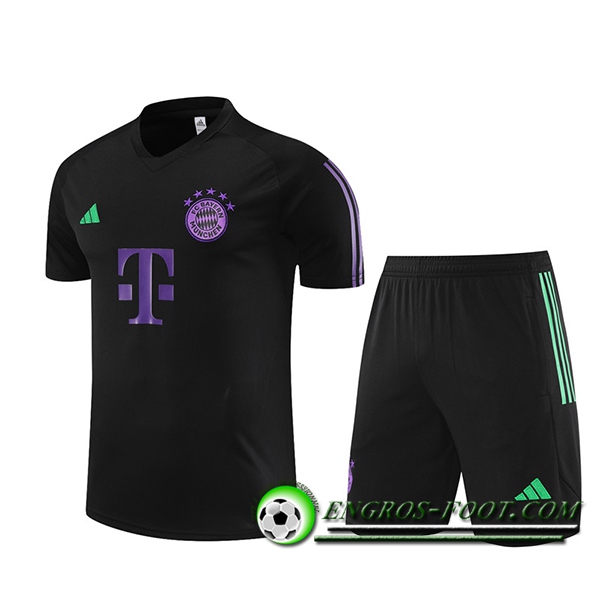 Ensemble Training T-Shirts + Shorts Bayern Munich Noir 2023/2024