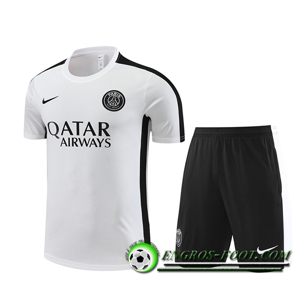 Ensemble Training T-Shirts + Shorts PSG Blanc 2023/2024