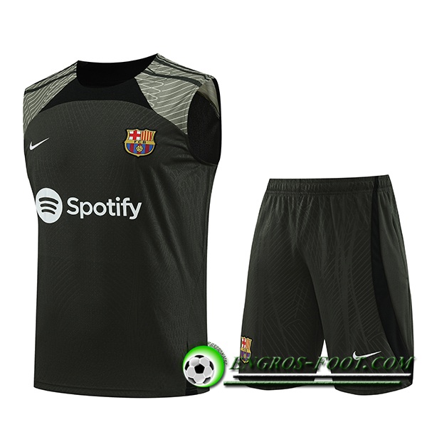 Ensemble Training Debardeur + Shorts FC Barcelone Vert 2023/2024