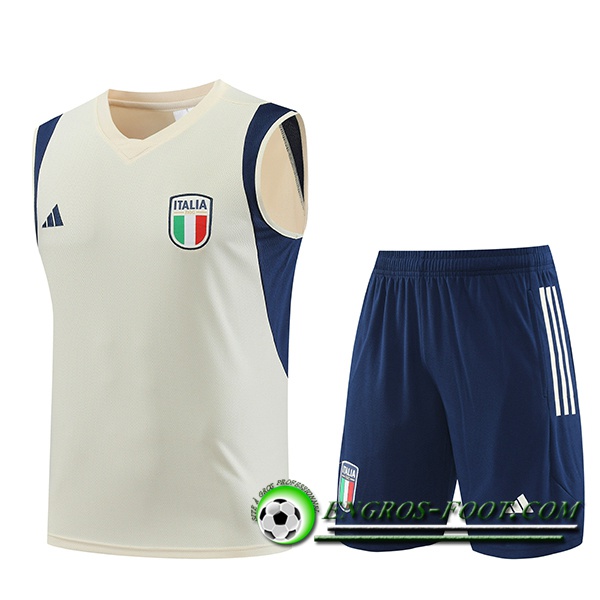 Ensemble Training Debardeur + Shorts Italie Blanc 2023/2024