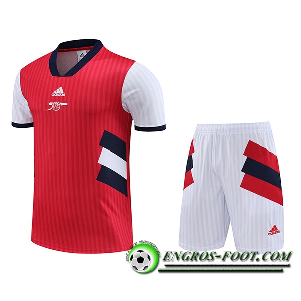 Ensemble Training T-Shirts + Shorts Arsenal Rouge 2023/2024