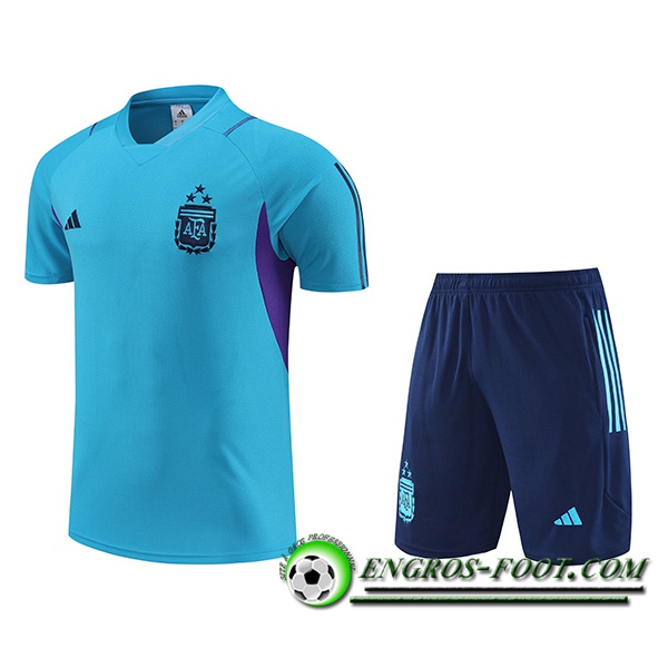 Ensemble Training T-Shirts + Shorts Argentin Bleu Clair 2023/2024