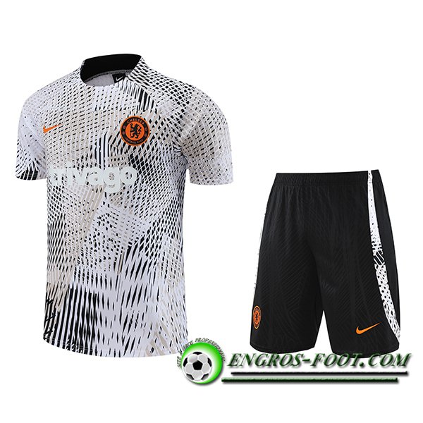 Ensemble Training T-Shirts + Shorts FC Chelsea Blanc 2023/2024