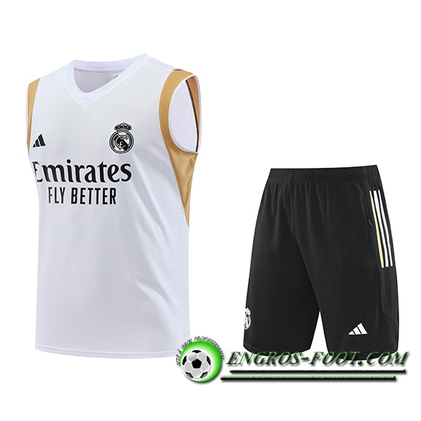 Ensemble Training Debardeur + Shorts Real Madrid Blanc 2023/2024