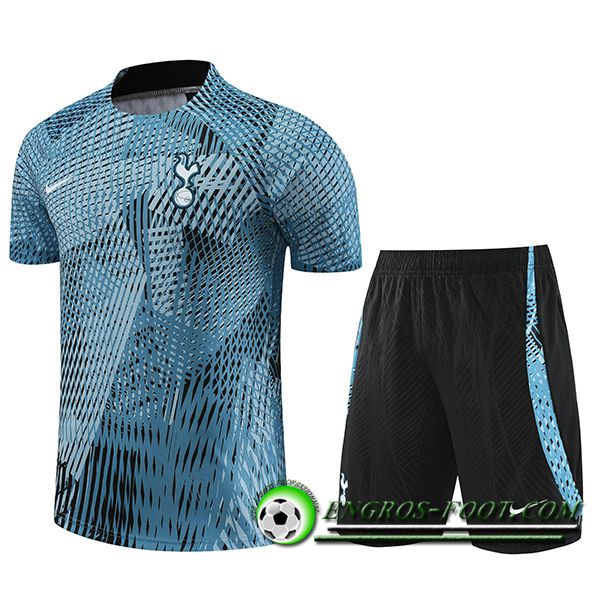 Ensemble Training T-Shirts + Shorts Tottenham Hotspur Bleu Clair 2023/2024