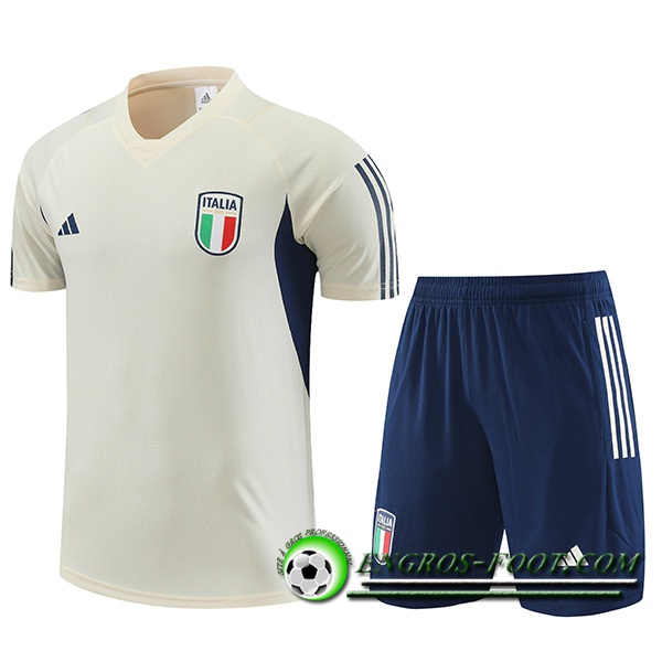 Ensemble Training T-Shirts + Shorts Italie Blanc 2023/2024