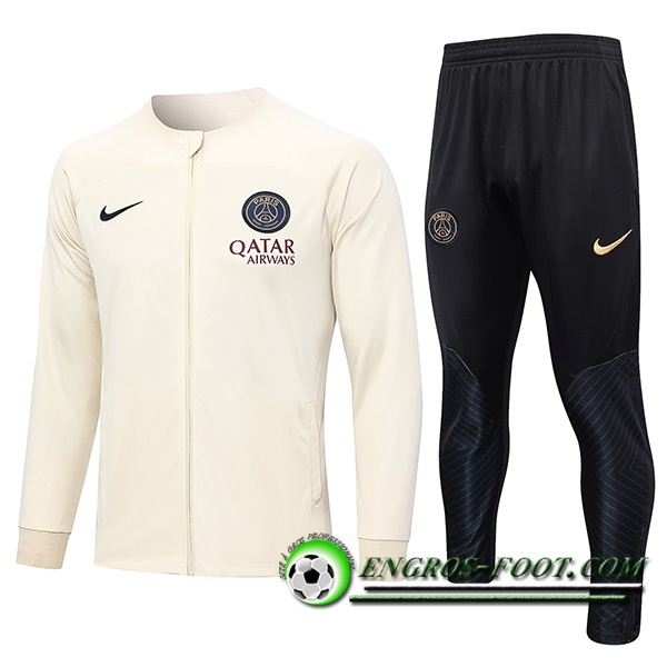 Ensemble Survetement de Foot - Veste PSG Blanc 2023/2024 -02