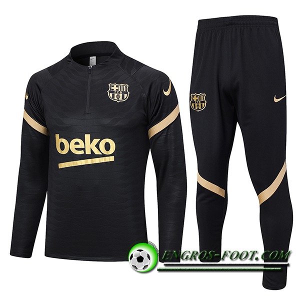 Ensemble Survetement de Foot FC Barcelone Noir 2023/2024