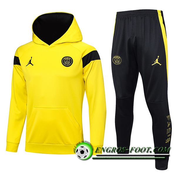 Ensemble Survetement Veste A Capuche Jordan PSG Jaune 2023/2024