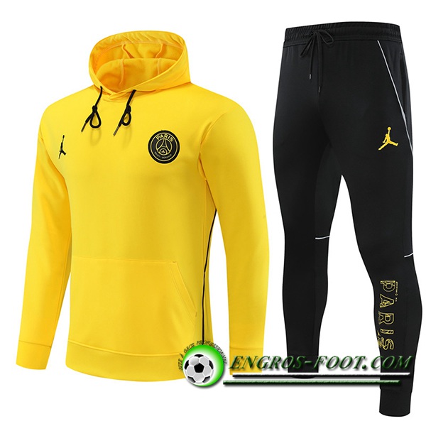 Ensemble Survetement Veste A Capuche Jordan PSG Jaune 2023/2024