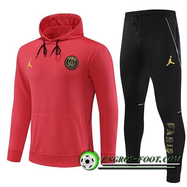 Ensemble Survetement Veste A Capuche Jordan PSG Rouge 2023/2024